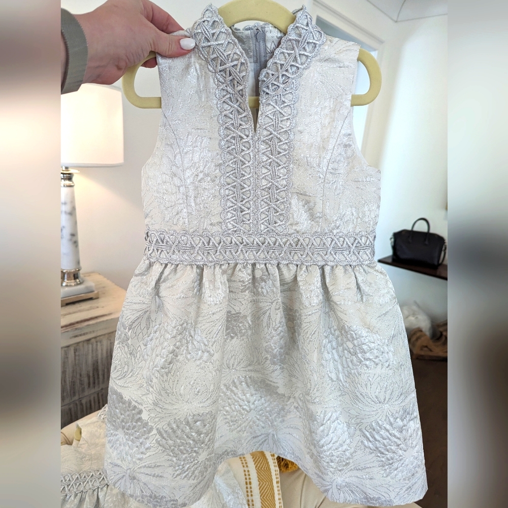 Lily Pulitzer Size 5 silver brocade dress